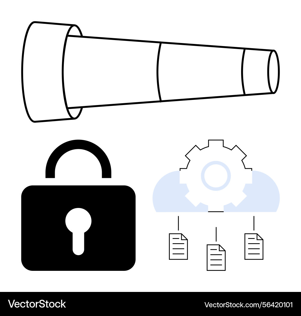 Secure data management represented by lock cloud Secure data management represented by lock cloud vector image