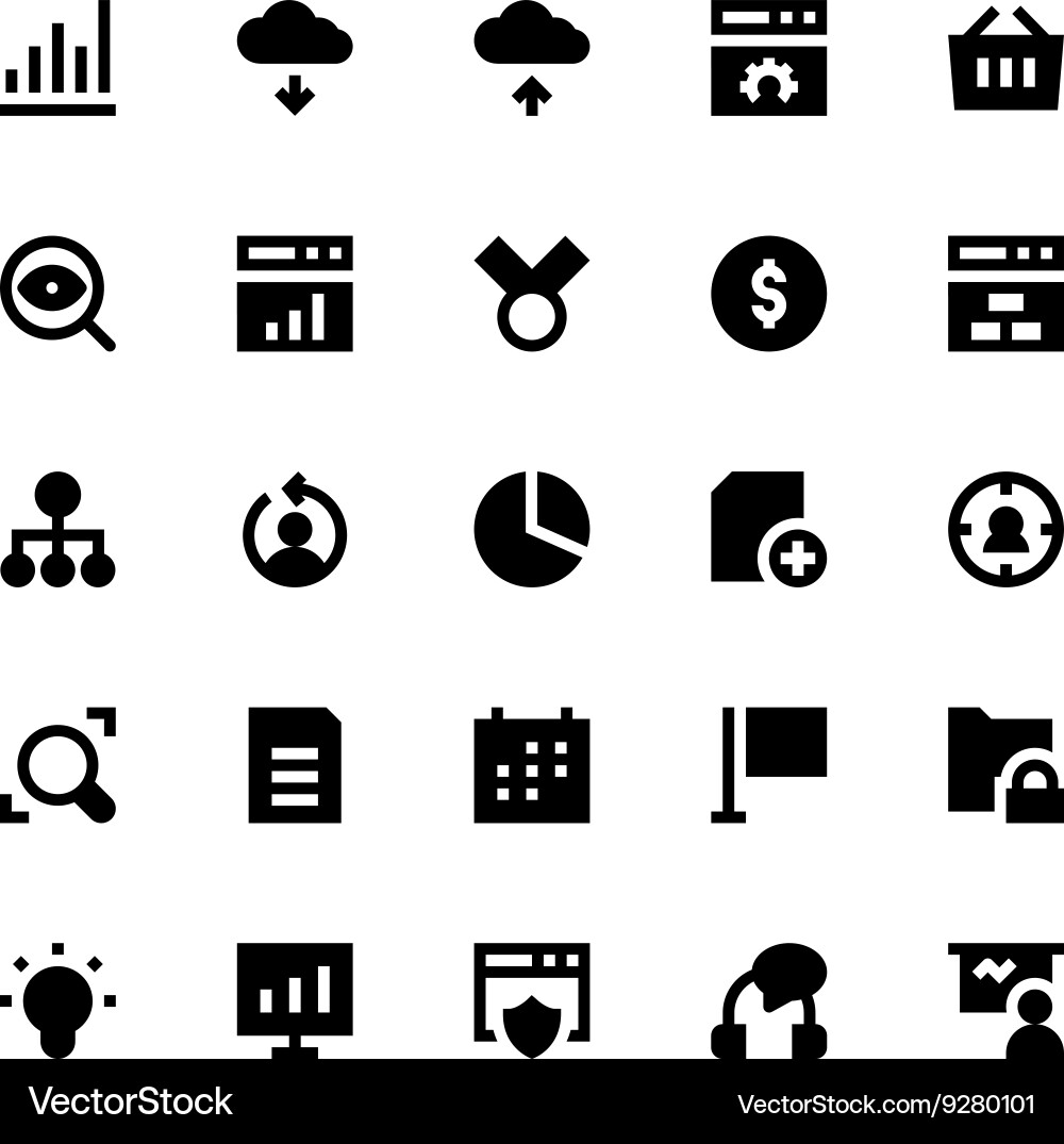 Seo web optimization icons 2 vector image