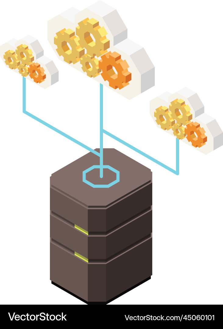 Server clouds connection composition Vector Image
