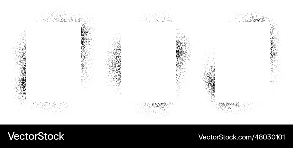 Set of rectangle frames with spray stencil effect Vector Image