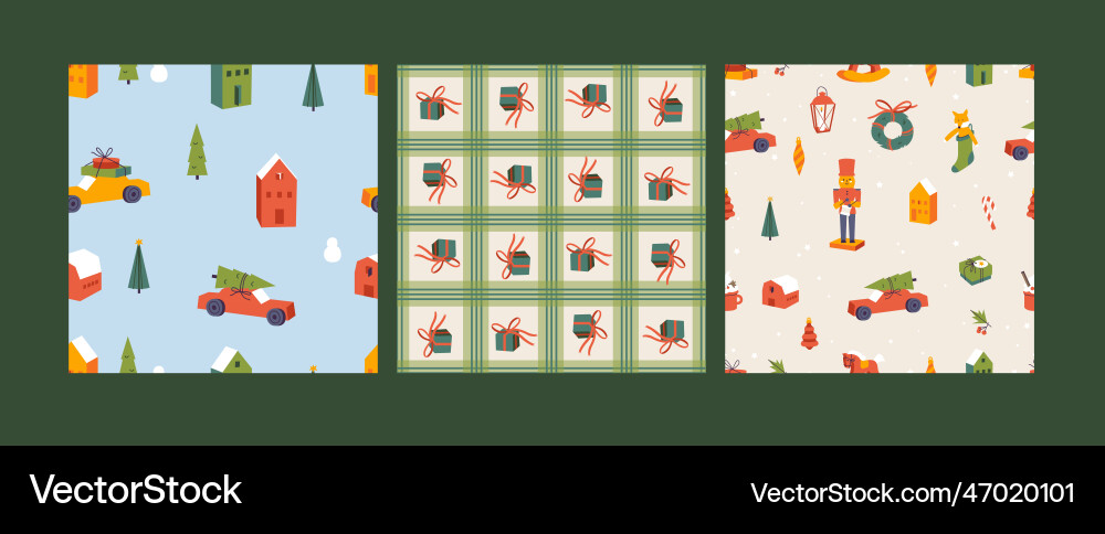 Set of seamless patterns with traditional Set of seamless patterns with traditional Vector Image