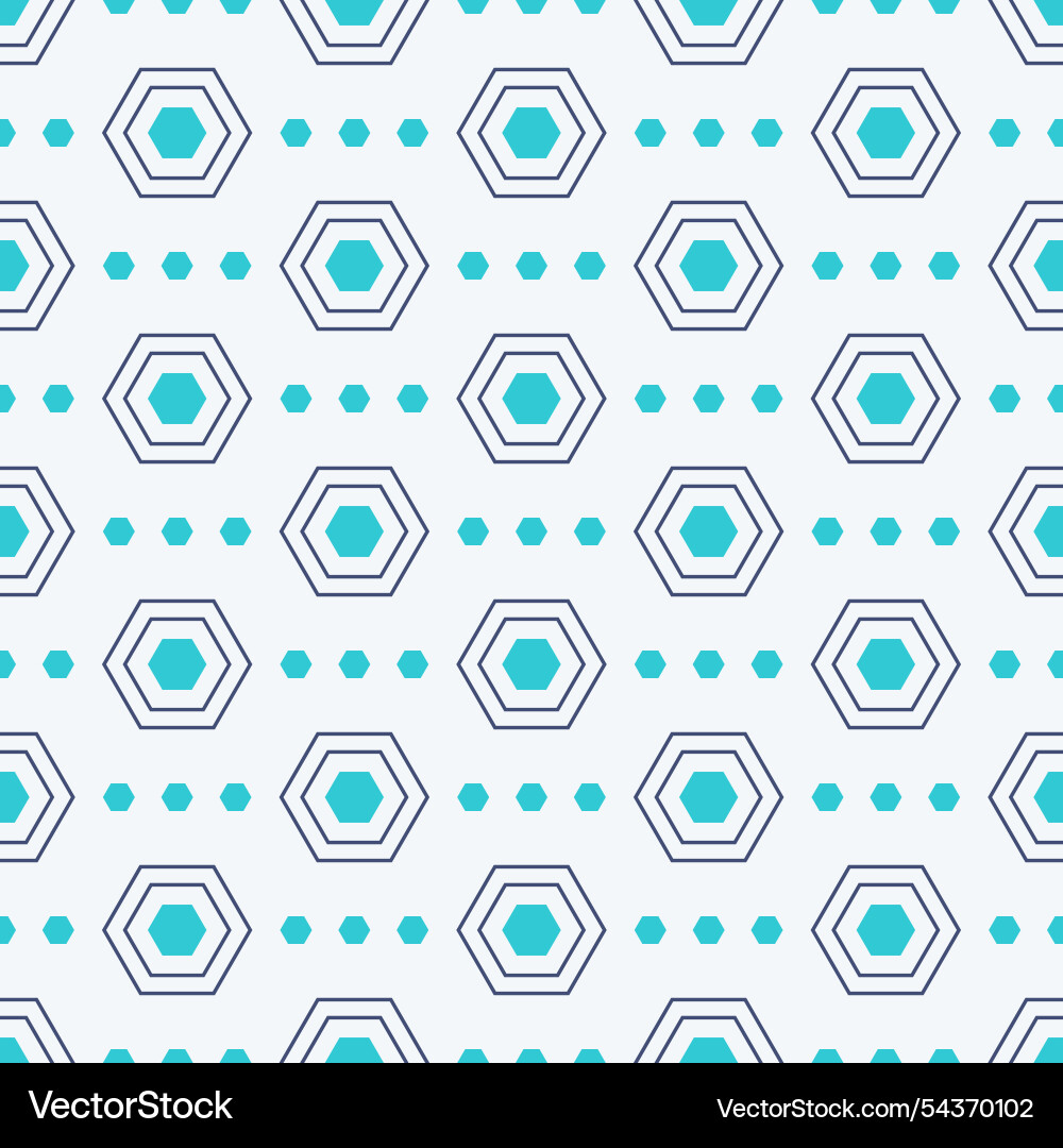 Abstract seamless pattern with turquoise hexagons Abstract seamless pattern with turquoise hexagons vector image