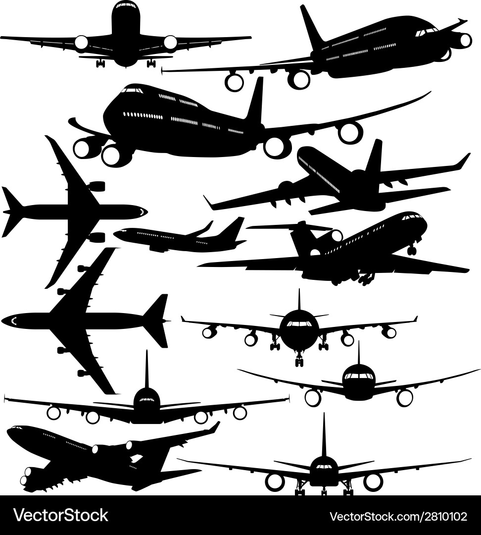 Airliner Silhouettes Vector Image