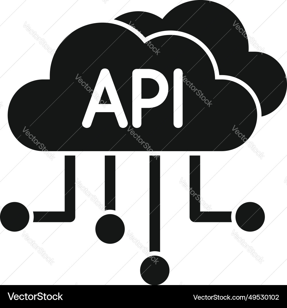 Api data cloud icon simple gear hosting Vector Image