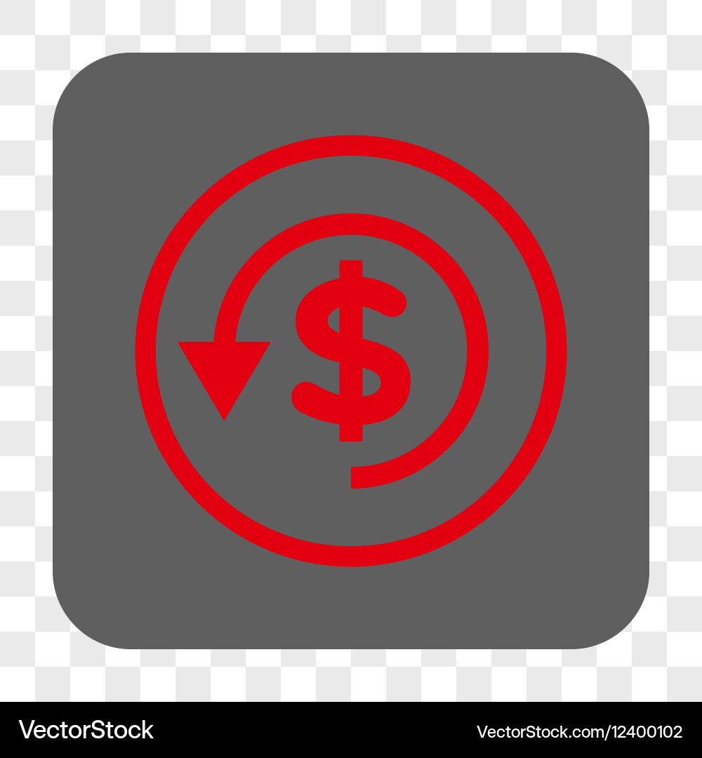 Chargeback rounded square button Vector Image