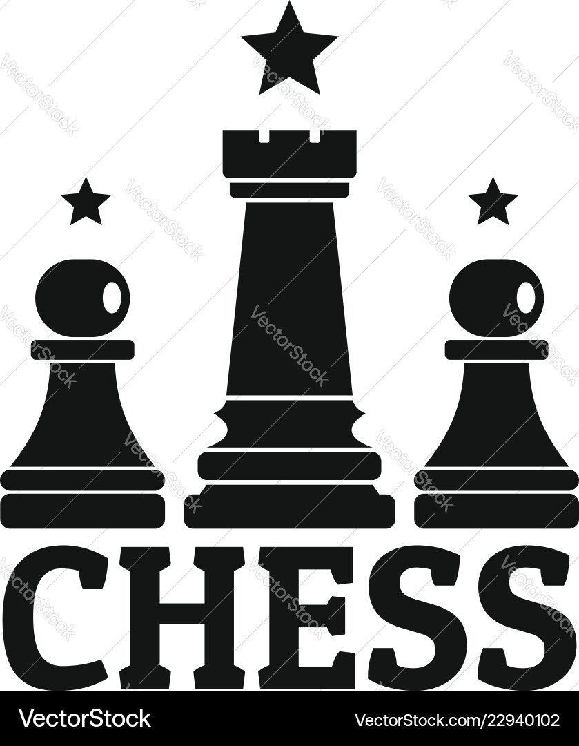Chess solution game logo simple style Chess solution game logo simple style vector image