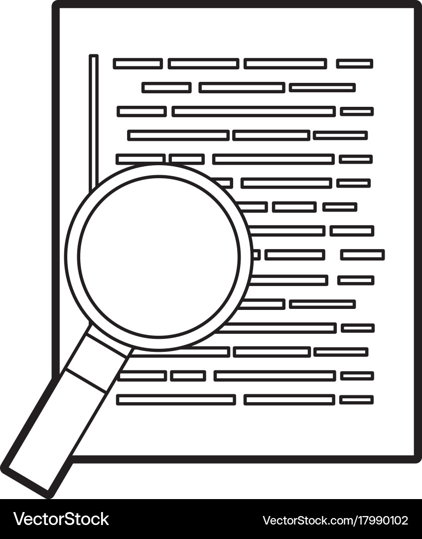 Dokument-Webseite Lupe Entwicklersprache vektorbild