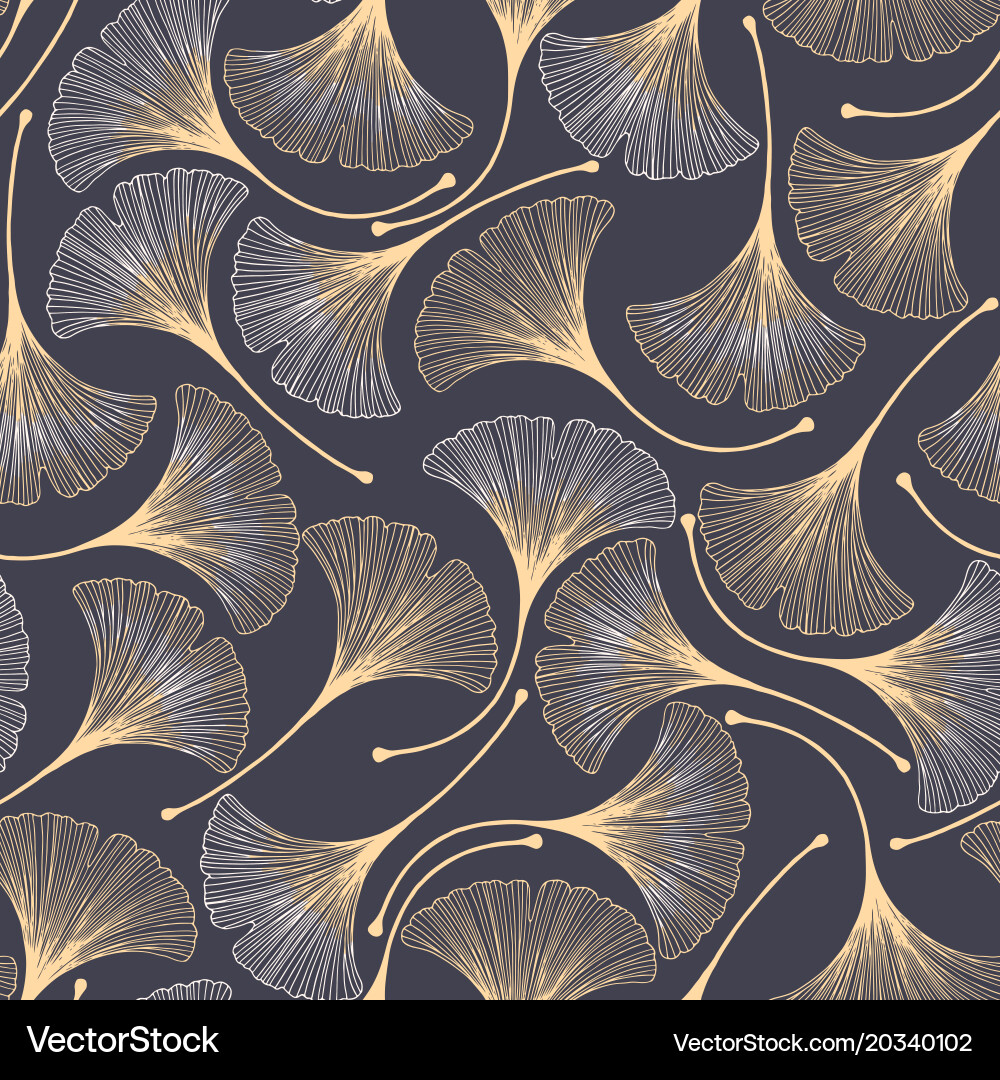 Elegant Ginkgo Leaf Pattern vector image