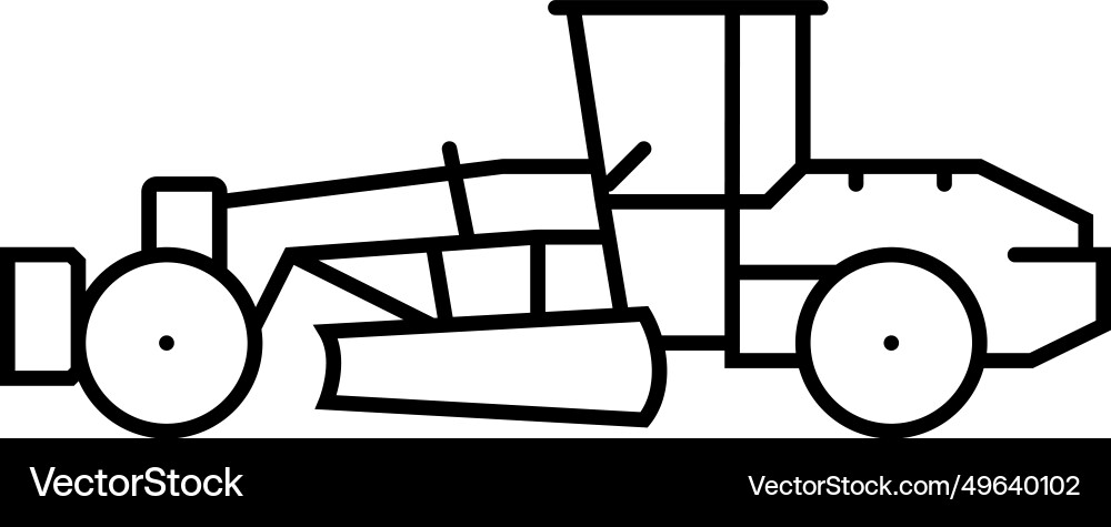 Grader machine construction vehicle line icon Grader machine construction vehicle line icon vector image