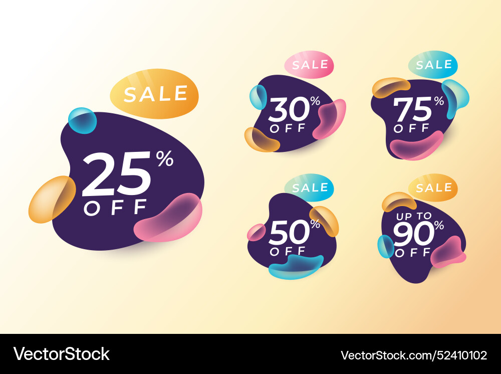 Gradient discount numbers template vector image