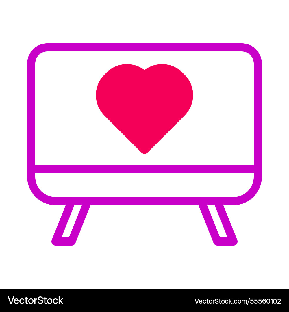Heart monitor display icon in outline style Heart monitor display icon in outline style Vector Image