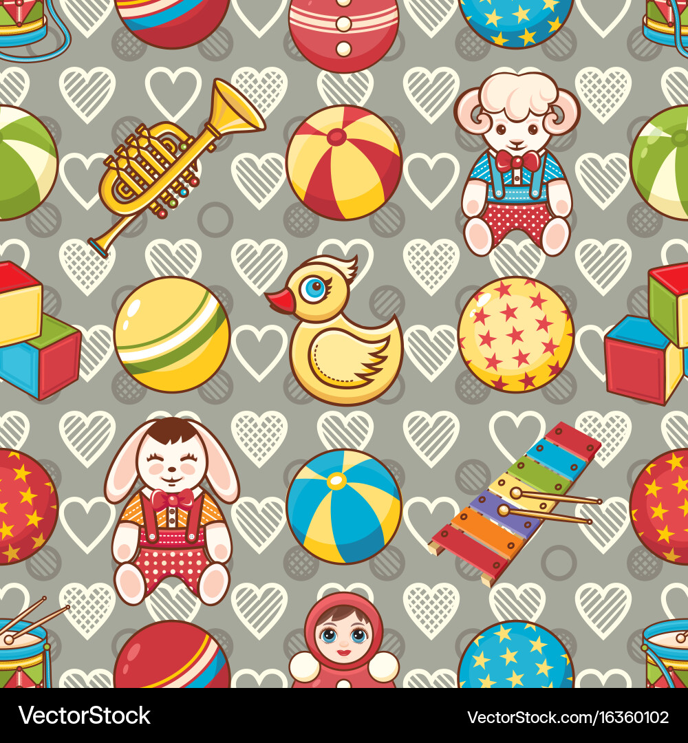 Kid toy seamless pattern design element vector image