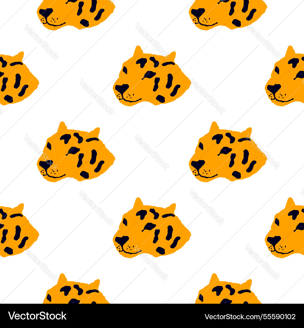 Leopard print pattern repeated cheetah faces Leopard print pattern repeated cheetah faces vector image