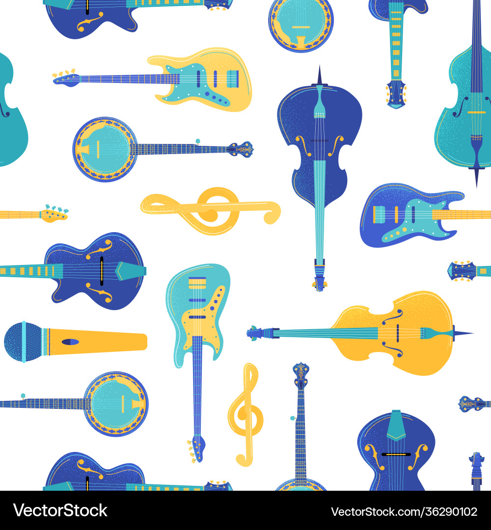 Musical Instruments Pattern vector image