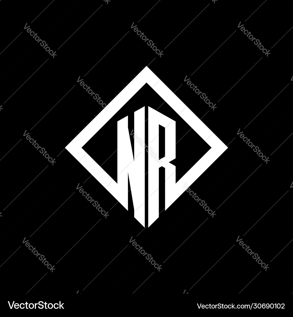 Nr Logo Monogramm mit quadratischem Drehstil Design Nr Logo Monogramm mit quadratischem Drehstil Design vektorbild