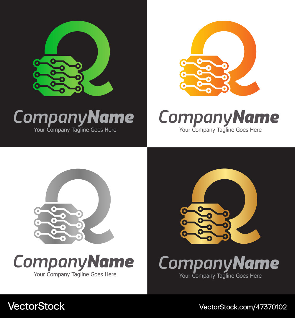 Programming code and technology logo template vector image