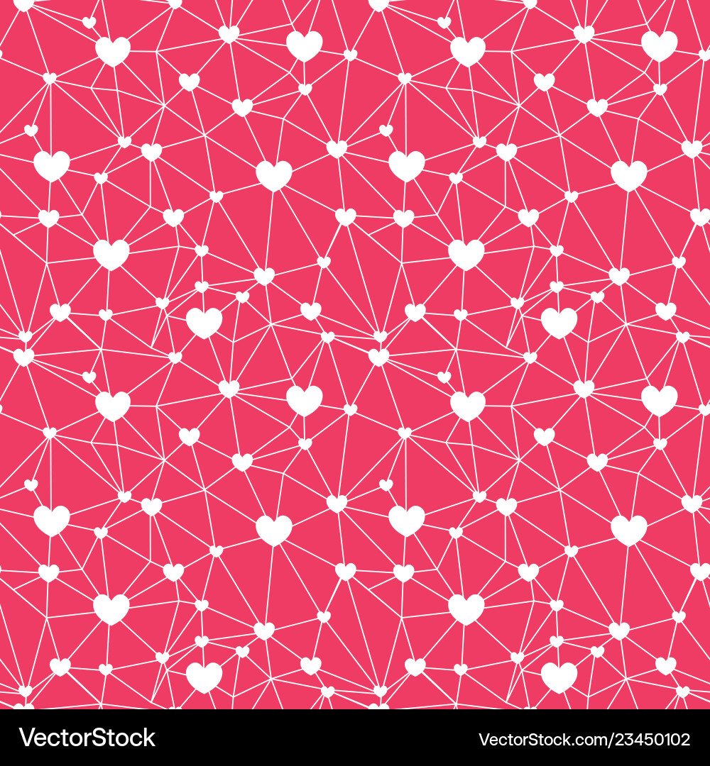 Red web of hearts seamless repeat pattern Red web of hearts seamless repeat pattern vector image