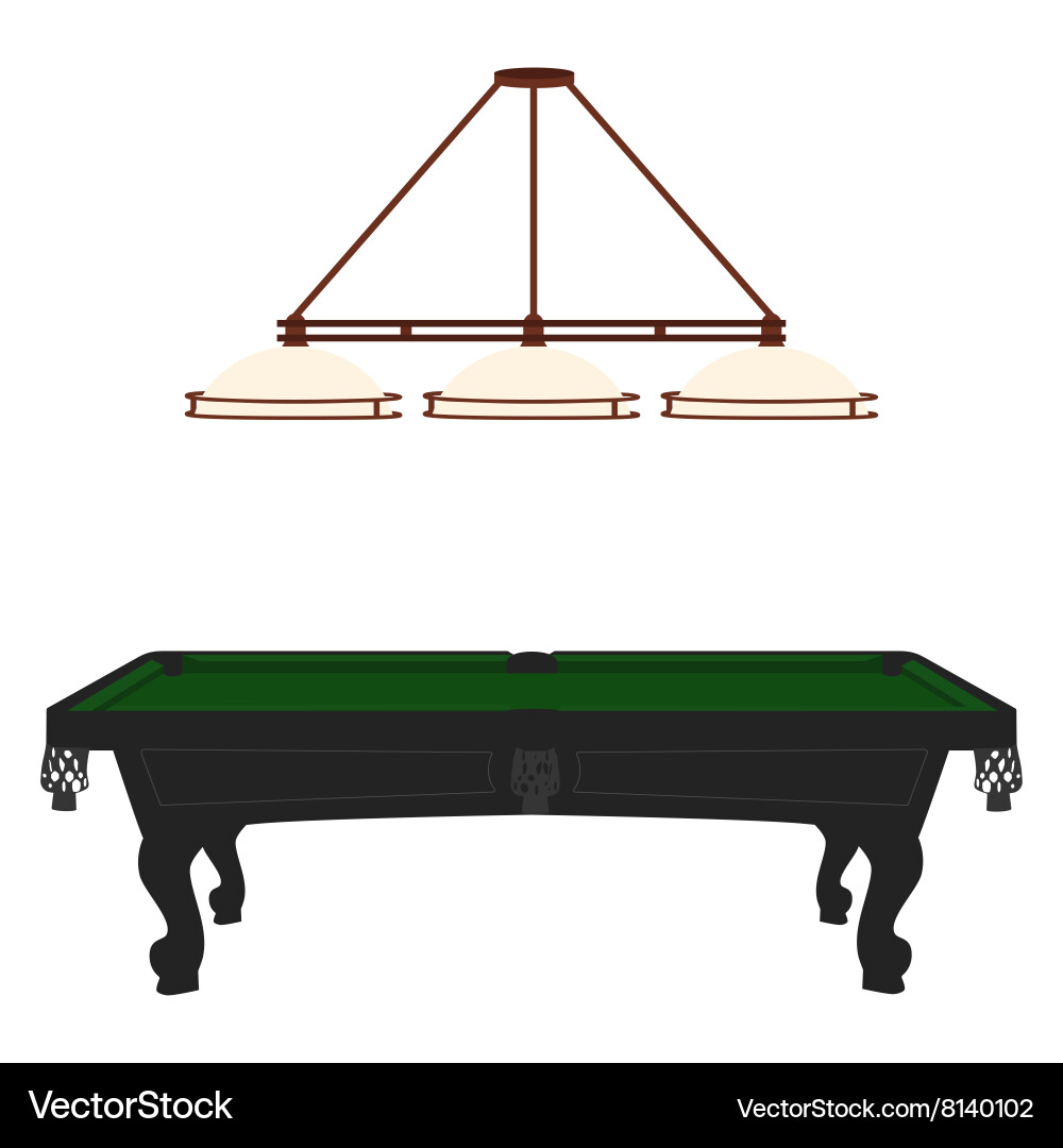 Retro Pool Table with Lamp vector image