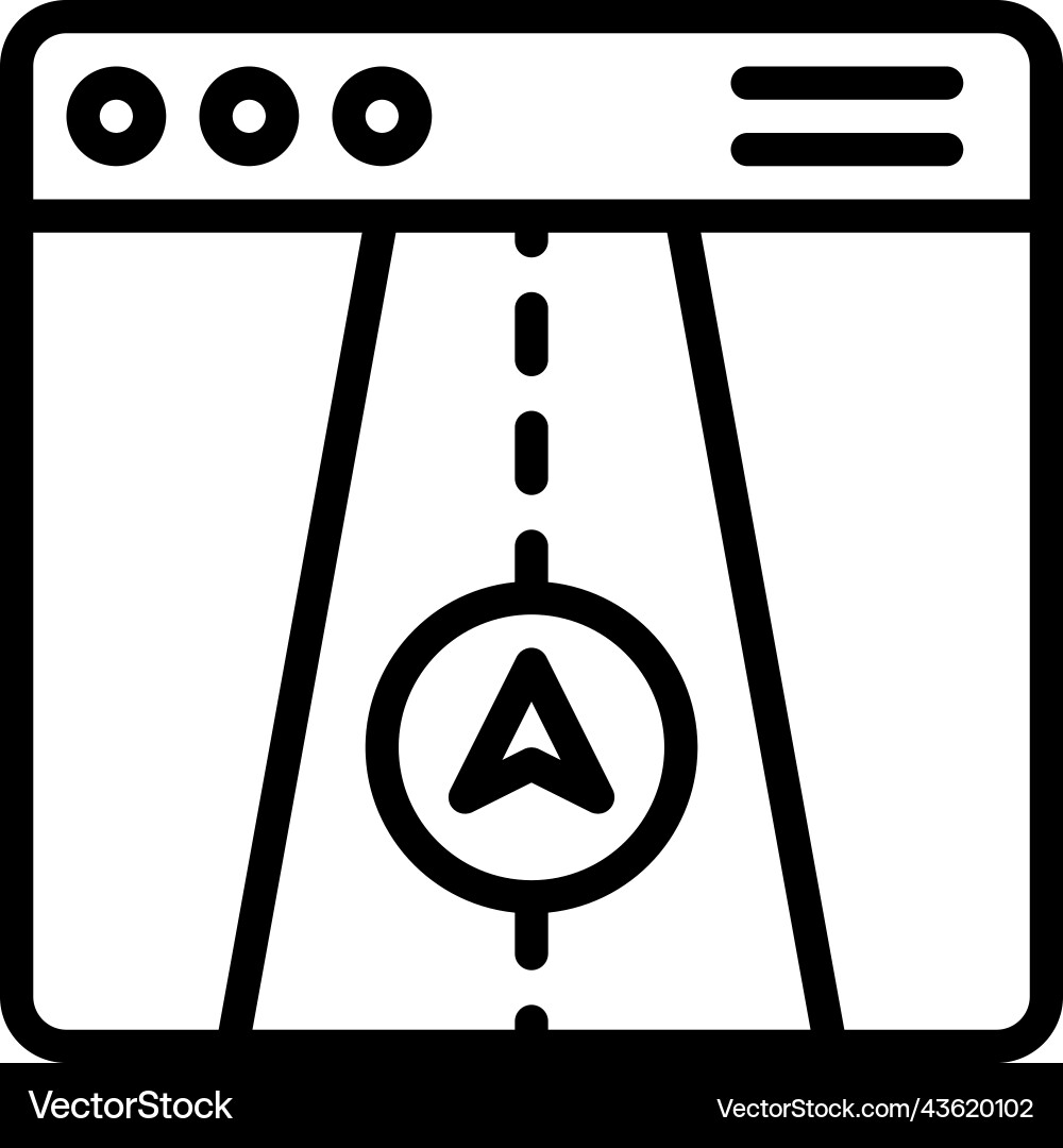 Road map application icon location vector image