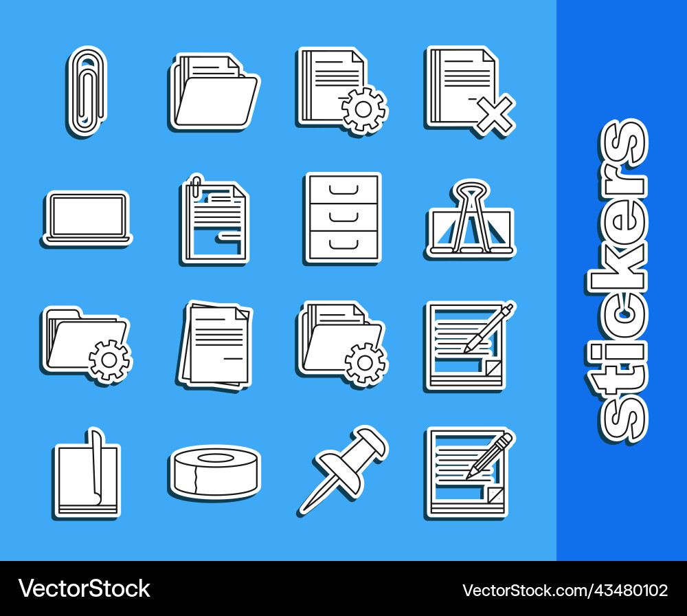 Set line blank notebook and pencil with eraser Set line blank notebook and pencil with eraser vector image