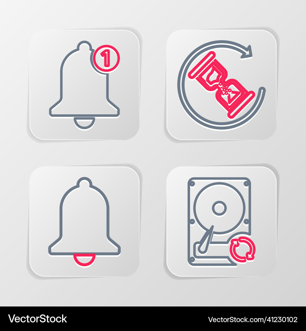 Set line hard disk drive hdd sync refresh ringing Set line hard disk drive hdd sync refresh ringing vector image