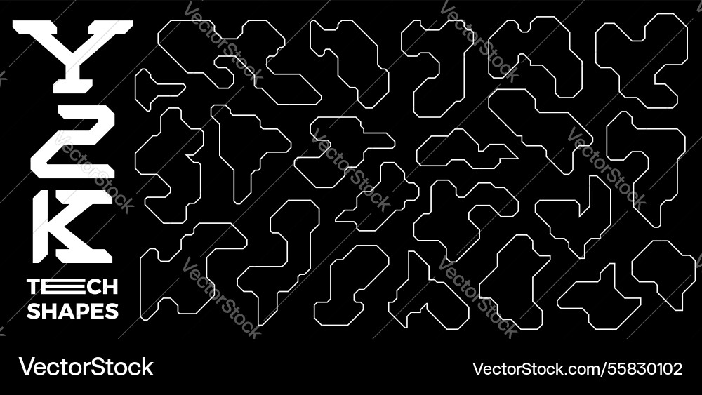 Set of cyberpunk frames or futuristic tech texture Set of cyberpunk frames or futuristic tech texture vector image