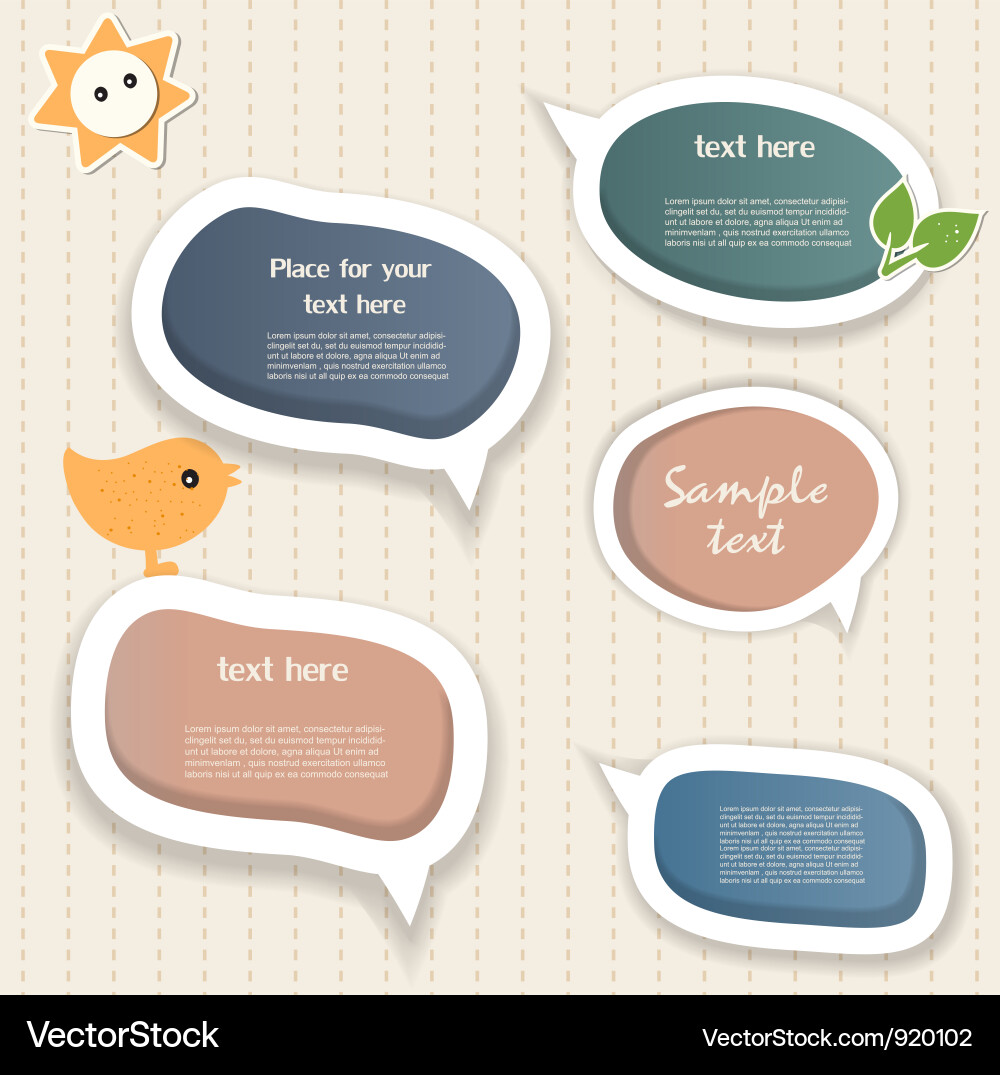 Speech bubbles scrapbook elements Vector Image
