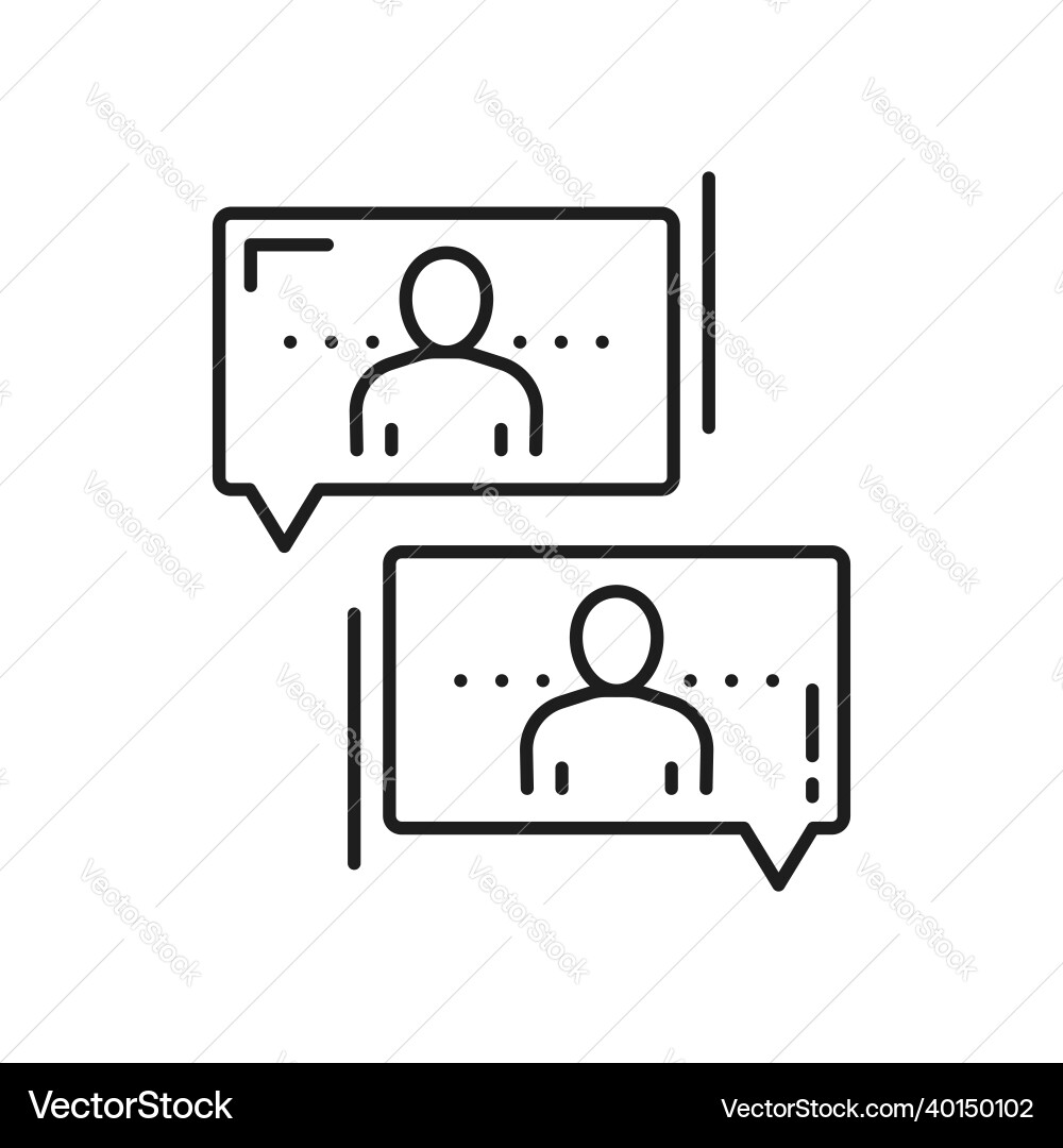 Support center people communicate chat line icon Support center people communicate chat line icon vector image