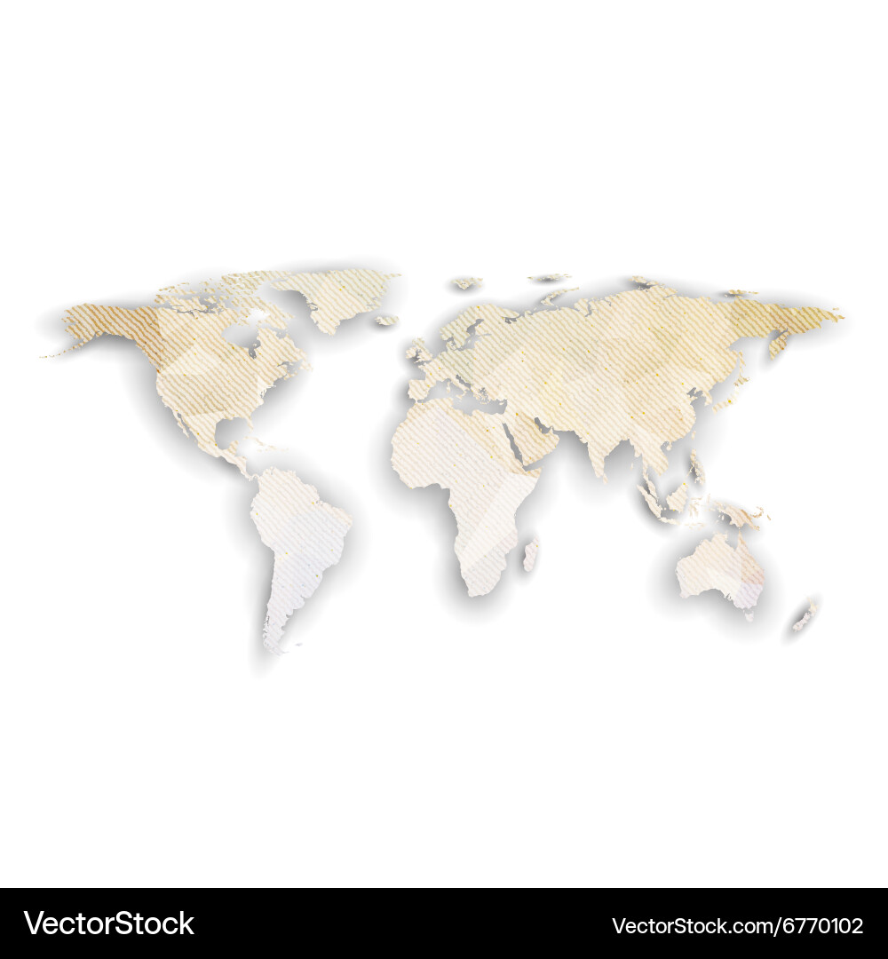 World map with shadow textured design Vector Image