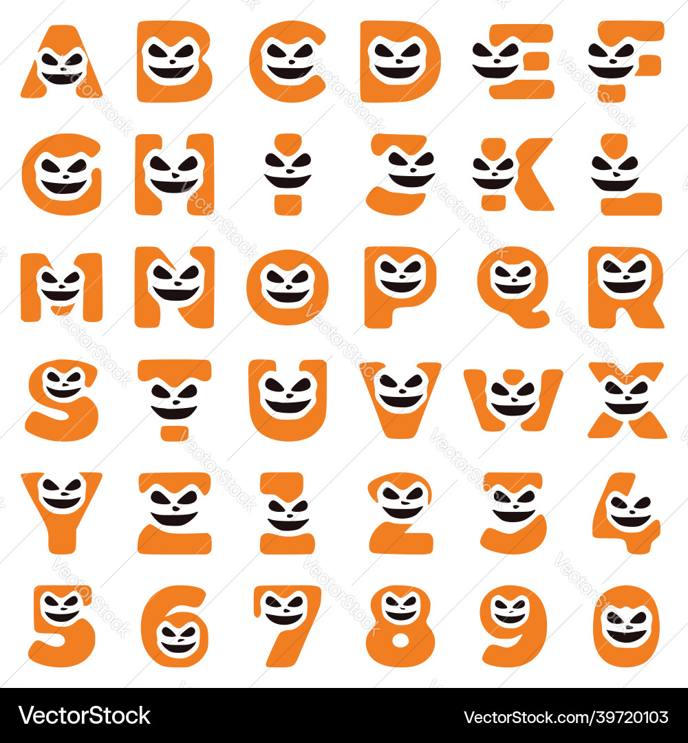 A set of halloween characters in the form A set of halloween characters in the form vector image