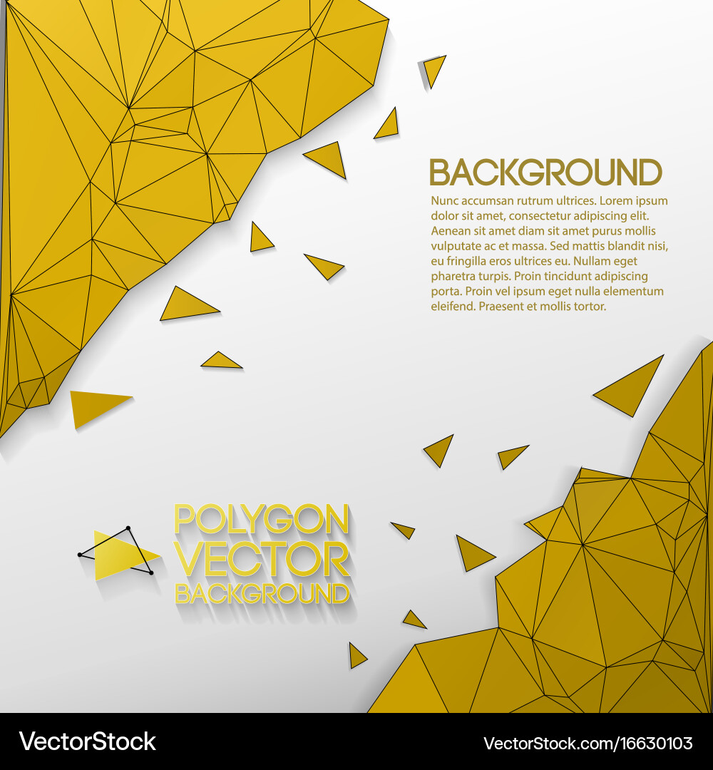 Abstract background with golden polygons Vector Image
