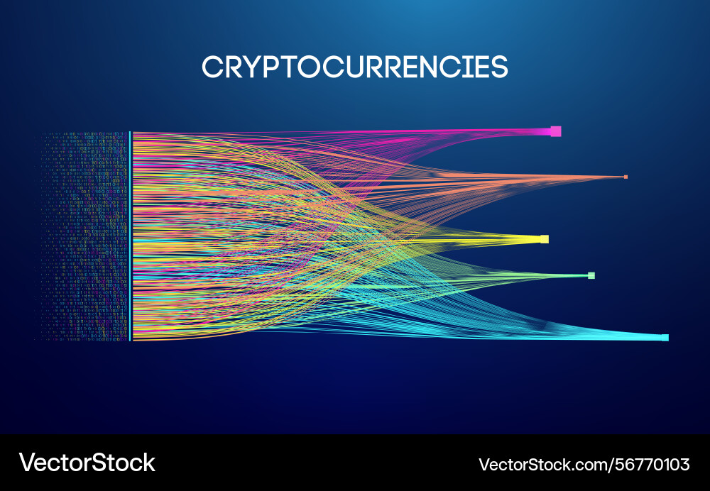 Abstract cryptocurrency data visualization Vector Image