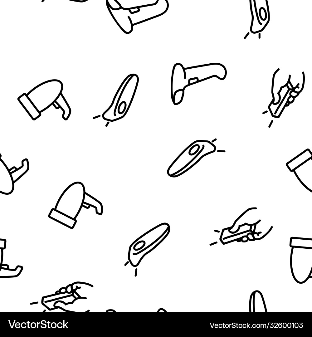 Barcode scanner device seamless pattern Barcode scanner device seamless pattern vector image