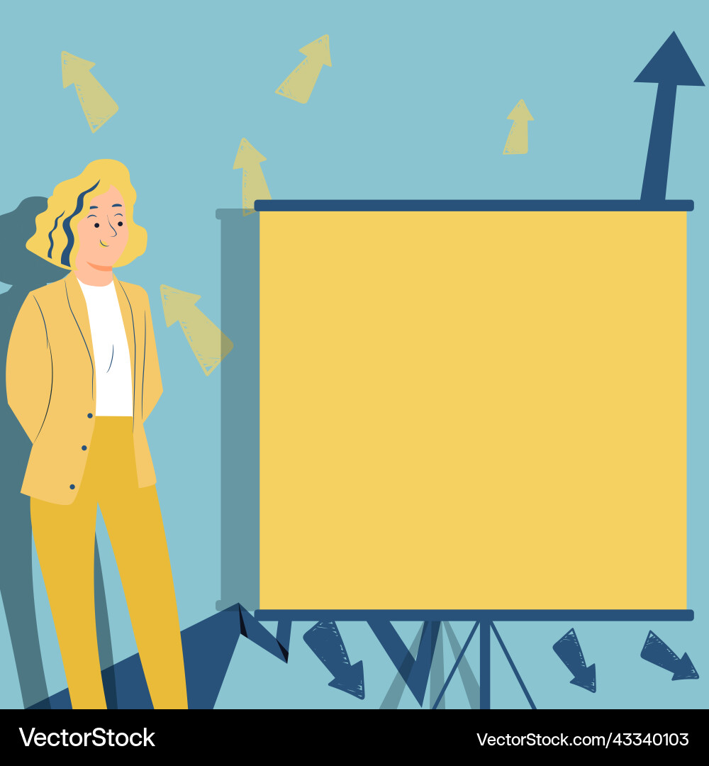 Businesswoman presenting important messages Businesswoman presenting important messages vector image