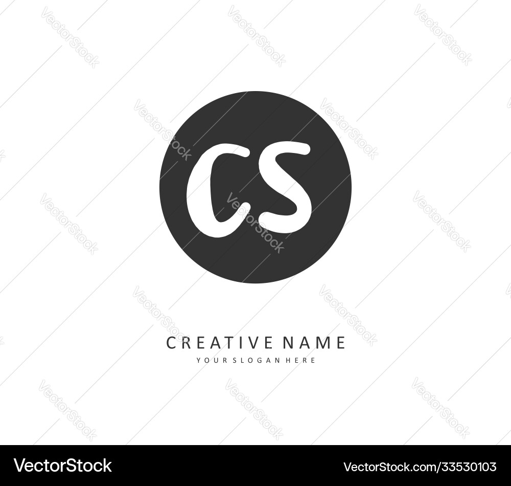 C s cs initial letter handwriting and signature C s cs initial letter handwriting and signature Vector Image