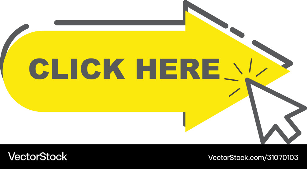 Click here cursor for link website Click here cursor for link website vector image
