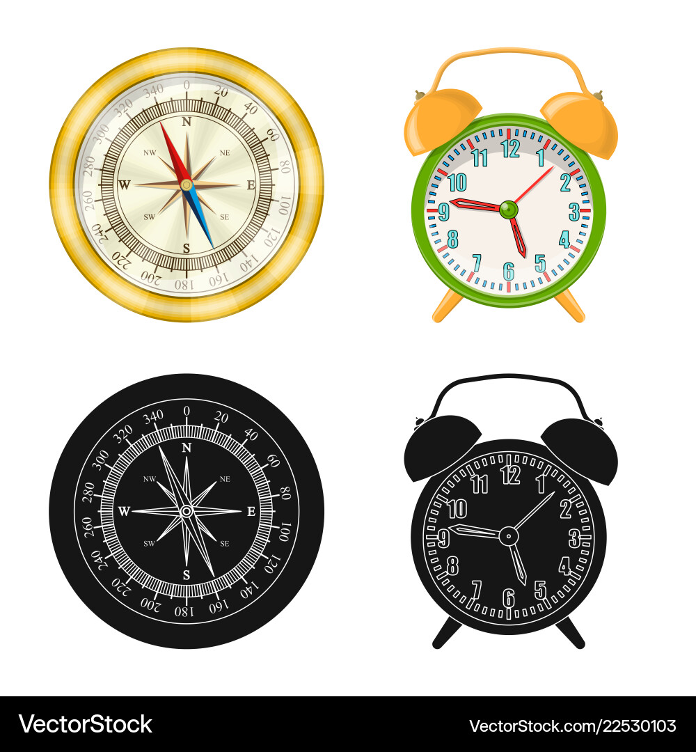 Clock and Time Symbols Vector Image