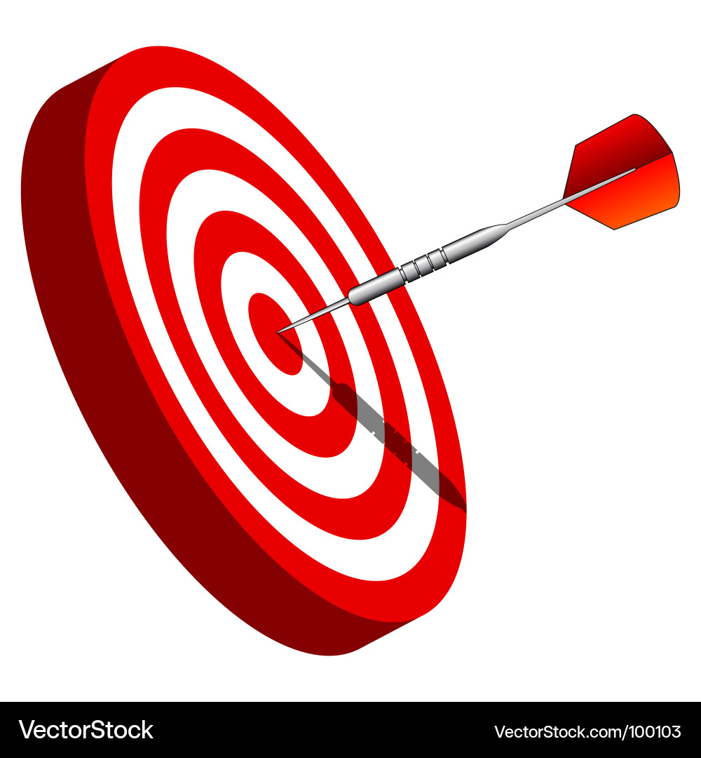 Dart Target with Bullseye vector image