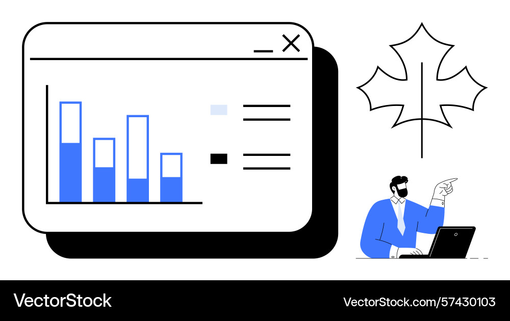 Data analysis presentation with bar graph Data analysis presentation with bar graph vector image