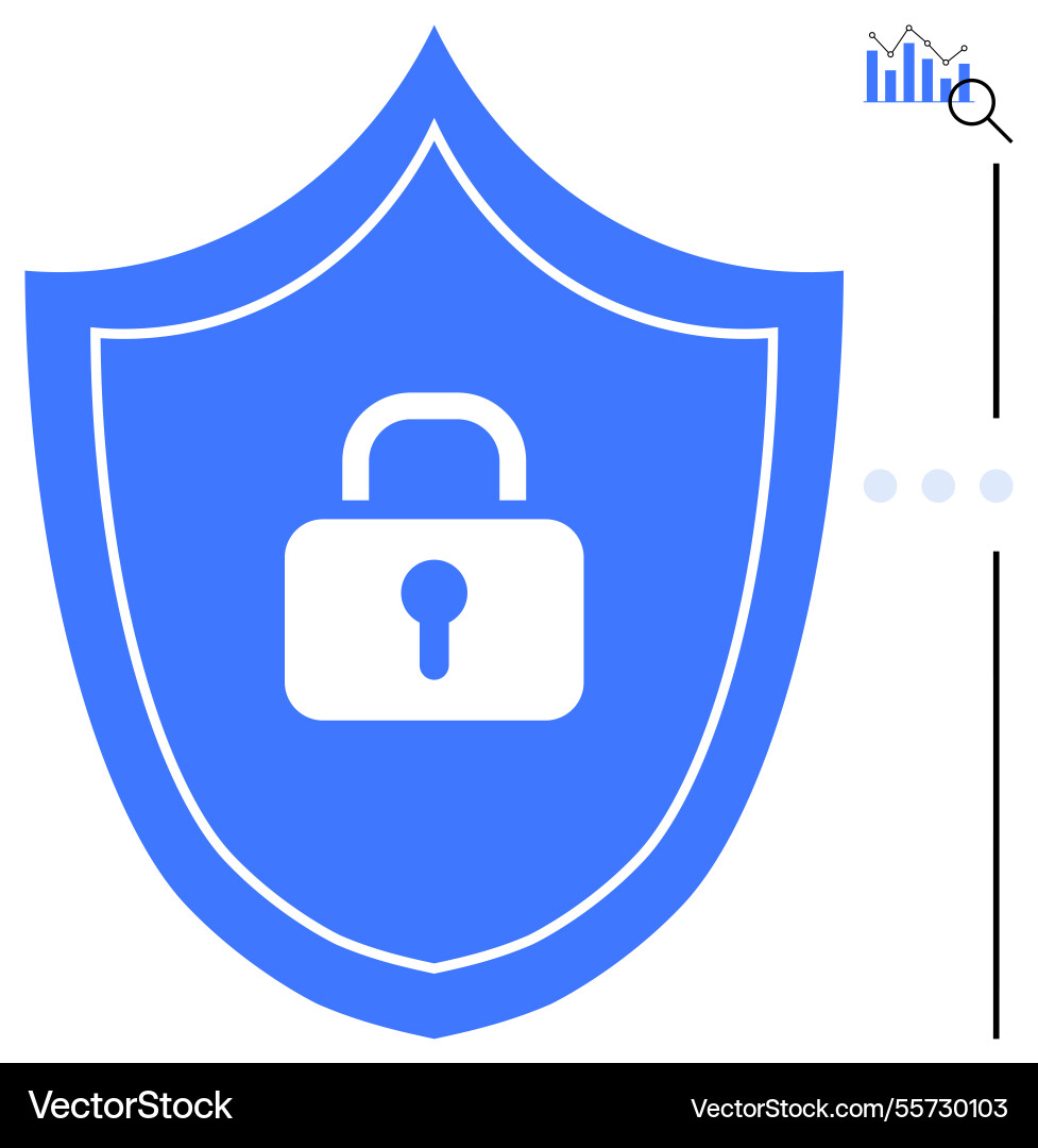 Data security concept with shield and lock icon Data security concept with shield and lock icon vector image