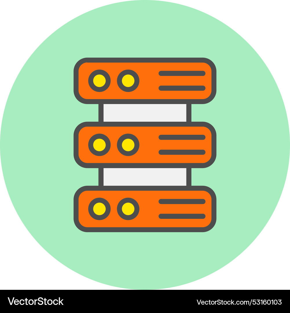Database line filled circle icon Vector Image
