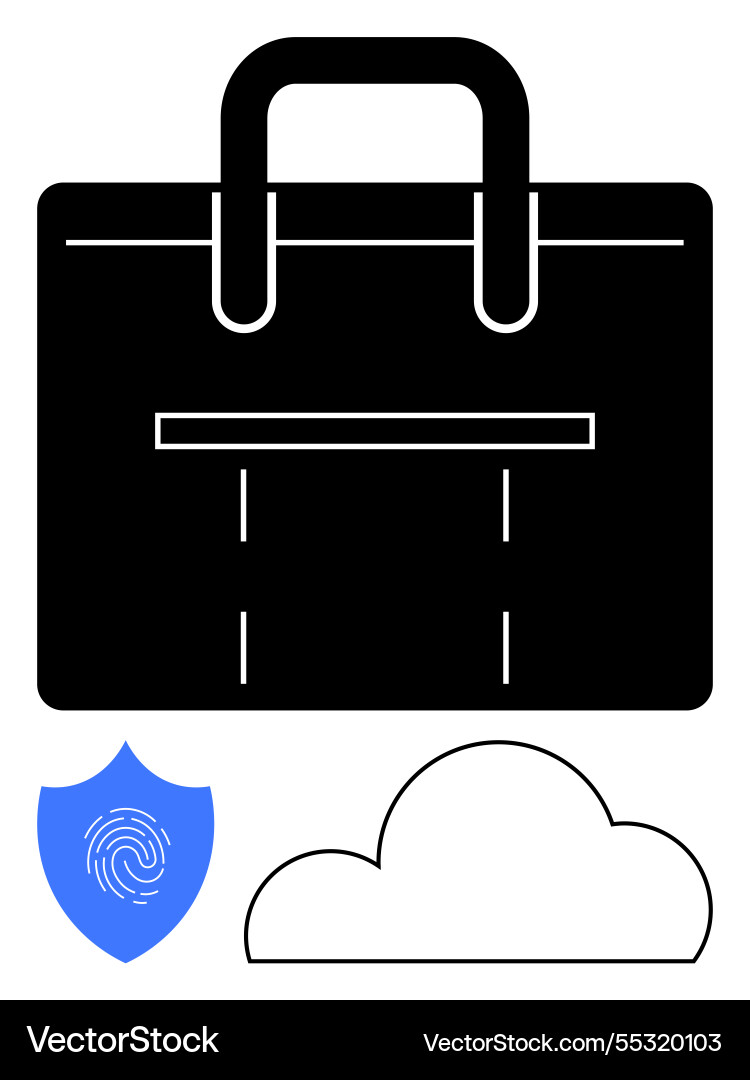 Digital security concept with briefcase Digital security concept with briefcase vector image