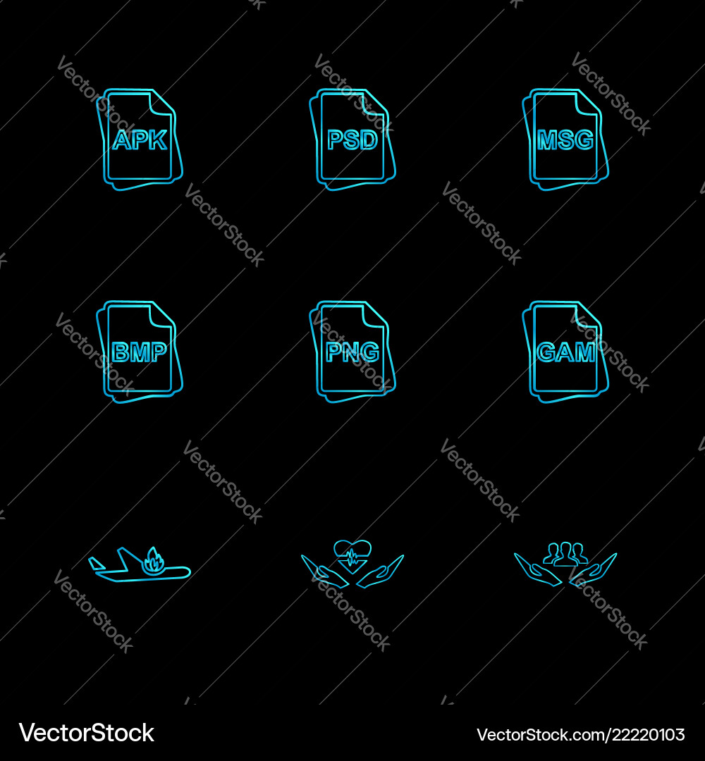 File type files documents eps icons set vector image