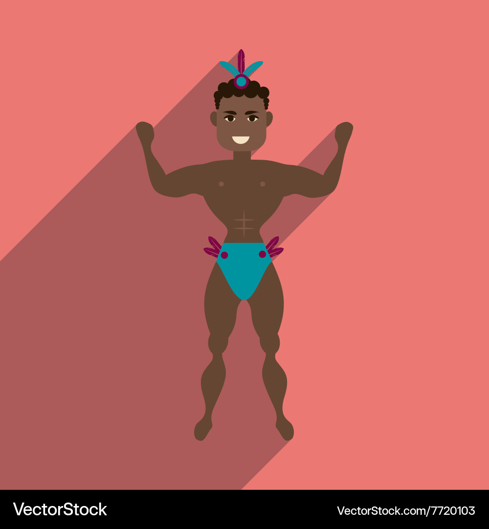 Flat web icon with long shadow dancer man vector image