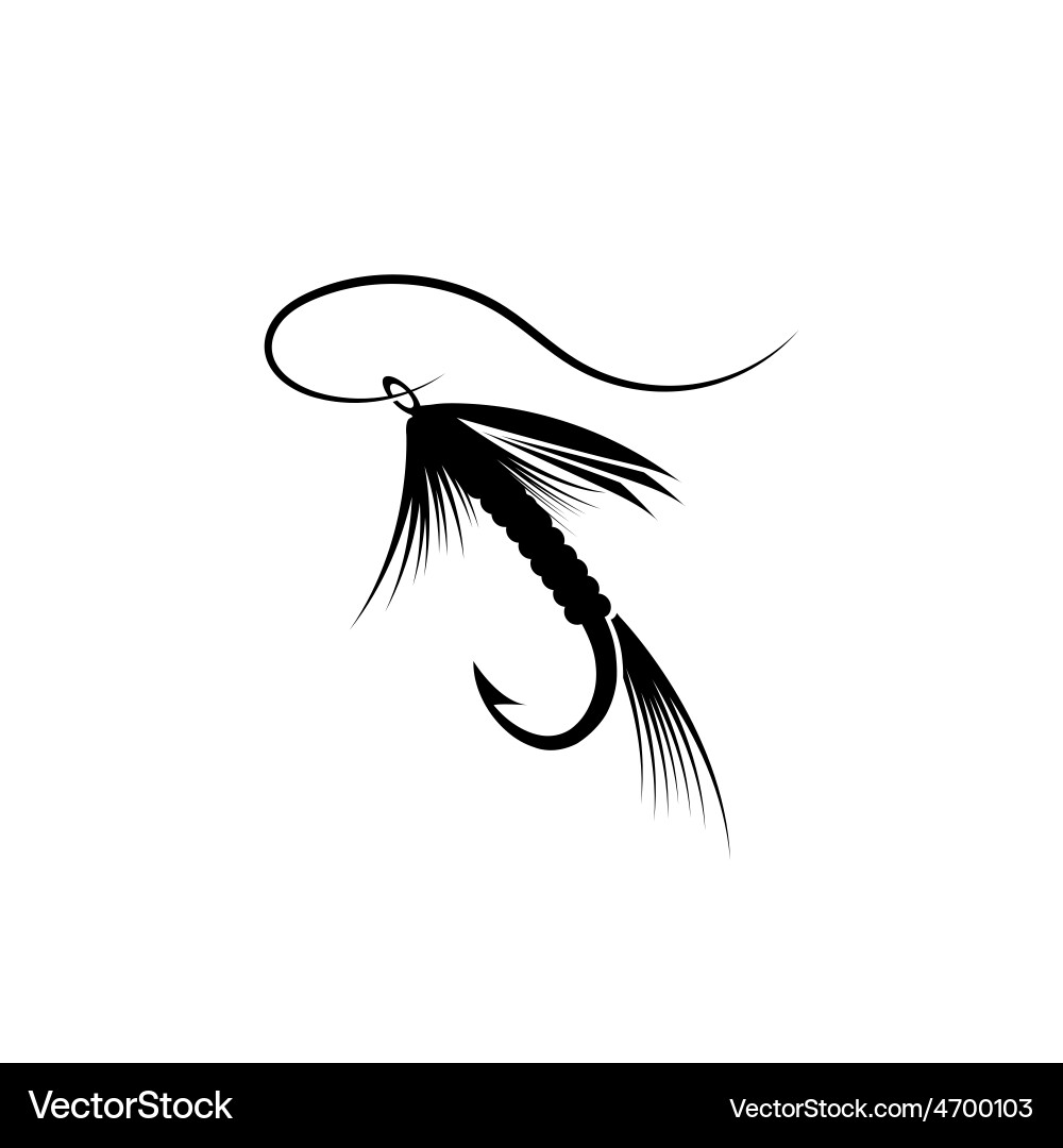 Fly Fishing Lure - Close-Up Vector Image