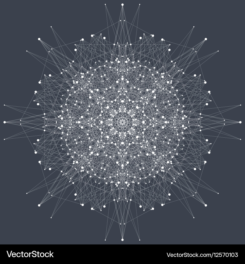 Fractal element with compounds lines and dots big vector image