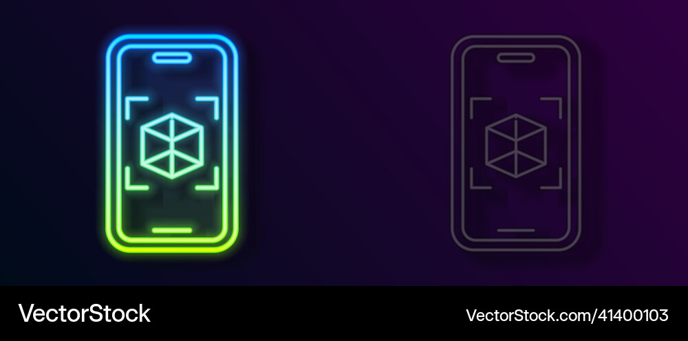 Glowing neon line 3d modeling icon isolated Vector Image