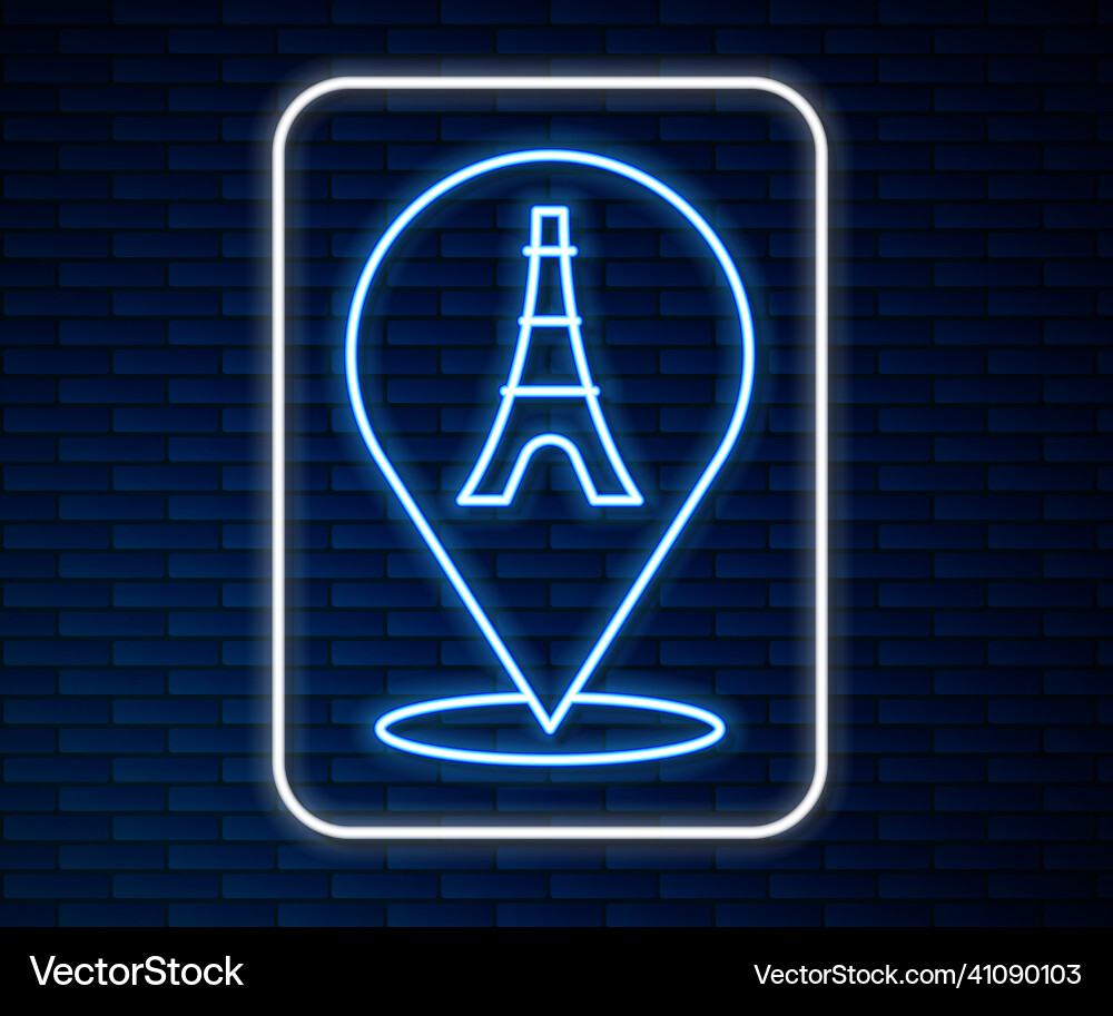 Glowing neon line eiffel tower icon isolated Glowing neon line eiffel tower icon isolated vector image