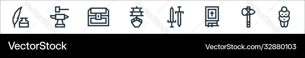 History line icons linear set quality History line icons linear set quality vector image