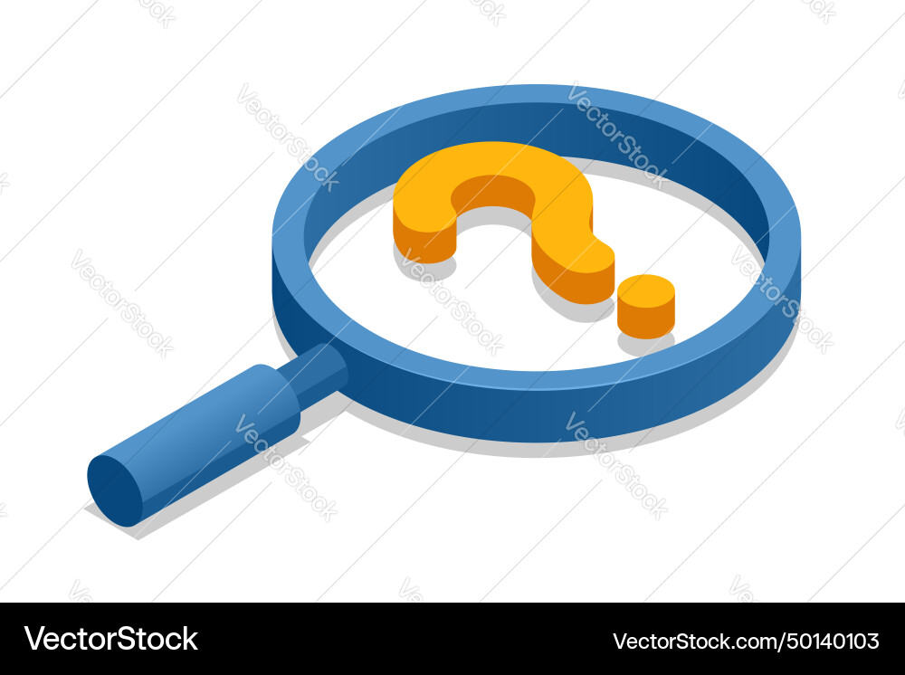 Isometric question marks message box Isometric question marks message box vector image